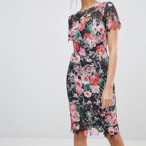 NWT paper dolls floral lace pencil dress sz 4 tall